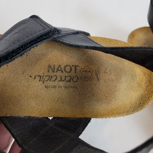 Naot Krista Sandals Black Sling Back Adjustable Leather Strap Women's Size 10/41 - Picture 7 of 9